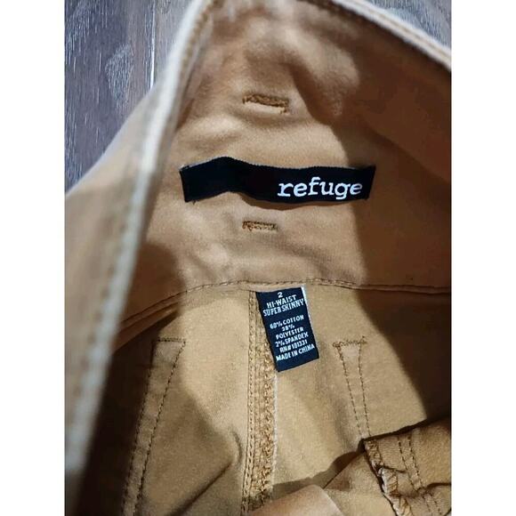 Tan Orange high waisted super skinny jeans 2 Refuge stretchy Stacked Soft Denim - Picture 3 of 4